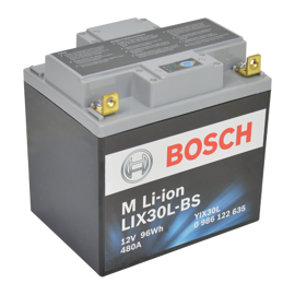 Bosch MC lithium batteri LTXLIX30LBS 12volt 8Ah +pol til højre